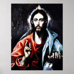 Cristo El Greco Bênção Poster