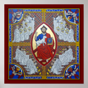 Cristo em Majestade e Poster de 24 Anciões Impres