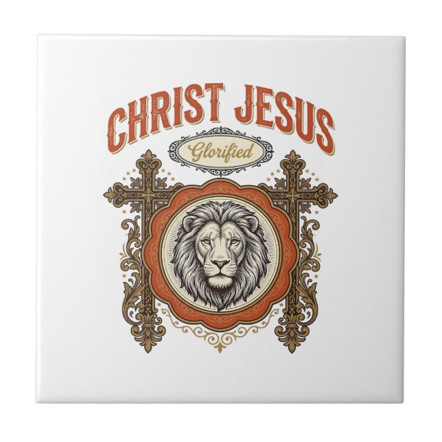 Cristo Jesus Fé do Leão Vintage (Frente)