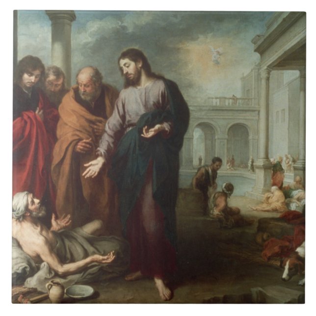 Cristo na piscina de Bethesda, 1667-70 (óleo no Ca (Frente)