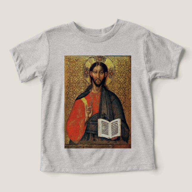 Cristo Pantocrator Ícone Ortodoxo Século XVI  (Design frontal)