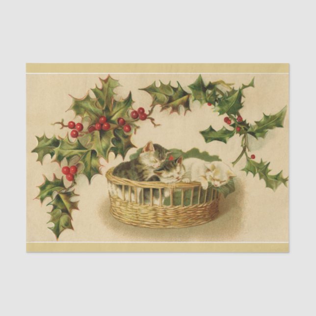 Cristóvão Natal e Papel Holly Tecido (Frente )