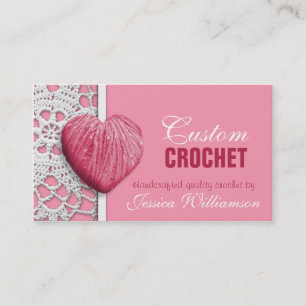 Crochet - cartões de visitas dados forma coraçã