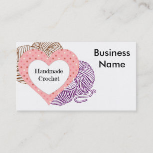 Crochet o cartão de negócios com fios e logotipo