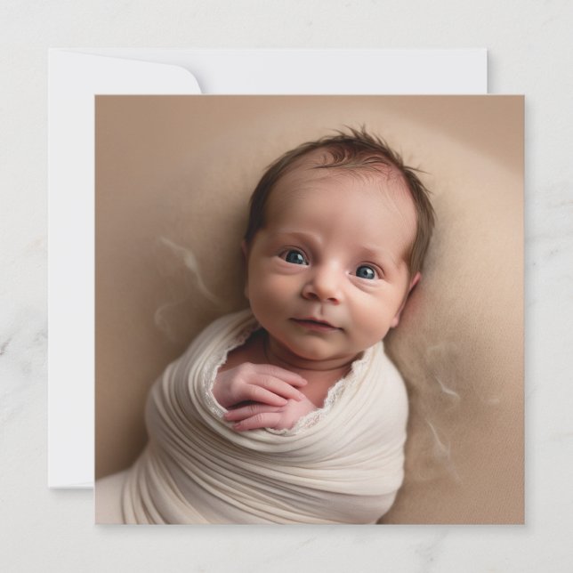 Crochet Personalizado Novo Cartão De Bebê.Nova Men (Frente)