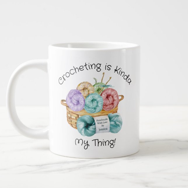 Crochetando Caneca de Café Gigante Personalizada (Esquerda)
