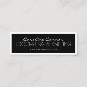Crocheting e tricô - Cartão Bordado Preto e Branco