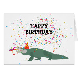 Crocodilo Alligator - Cartão de Aniversário para A