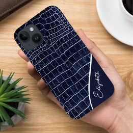 Crocodilo Azul-Marinho Personalizado