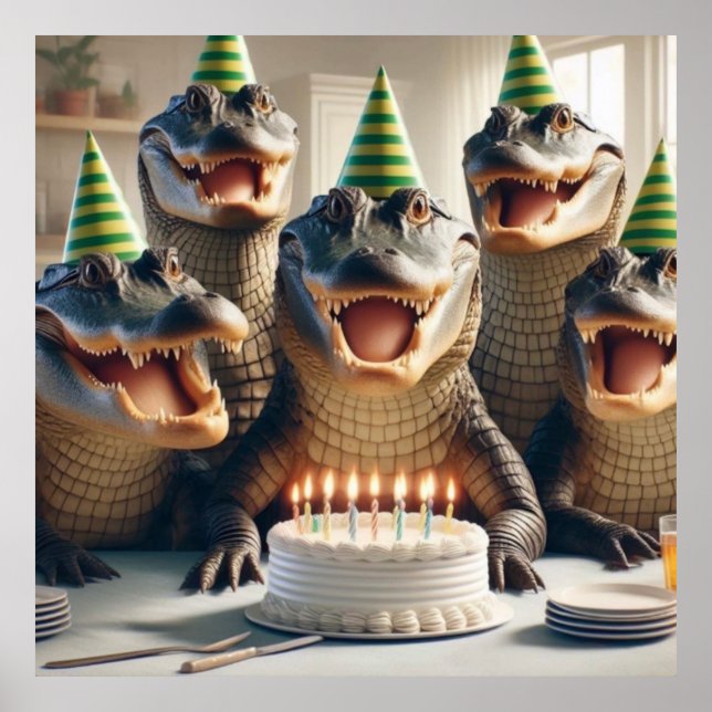 Crocodilo Birthday Poster (Frente)