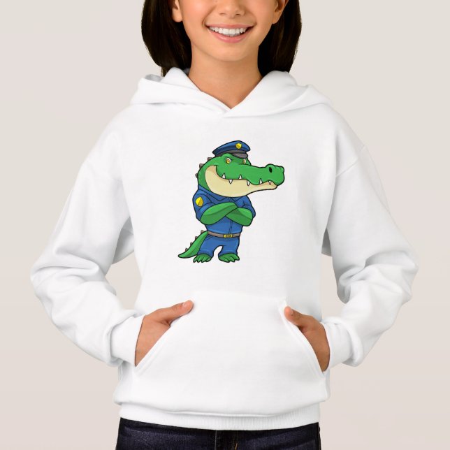 Crocodilo como agente da polícia com uniforme (Frente)