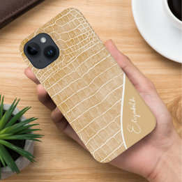 Crocodilo de bege de champanhe personalizado
