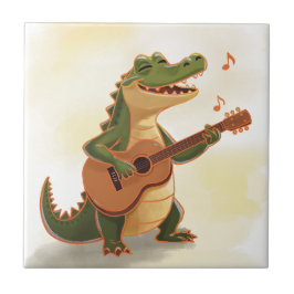 Crocodilo Rockeiros com Guitarra – Divertido Anima