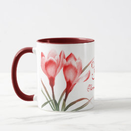 Crocus fine art "Amigo incrível", caneca rosa verm