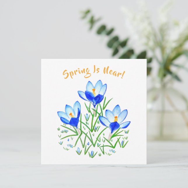 Crocus Flower on White Flat Card (Em pé/Frente)