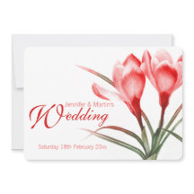 Crocus red pink, convite para o casamento floral