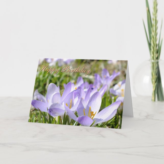 Crocus Roxo - Cartão de Aniversário - Personalizar (Frente)