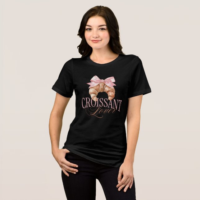 Croissant Coquete Francês com Laço Rosa Suave (Frente Completa)