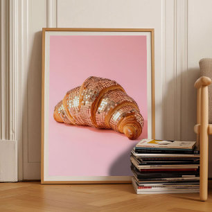 Croissant Rosa Estampa Ecletica Impressão Maximali