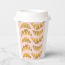 Croissant Rose Aquarela Pintada à Mão