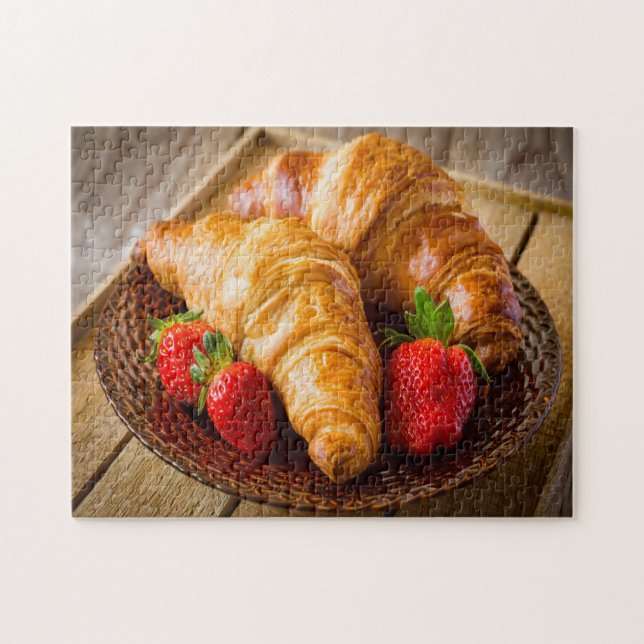 Croissants with Strawberry Quebra-cabeça (Horizontal)