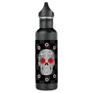 Cromo Calavera (Rosa vermelha) Garrafa De Água Ino