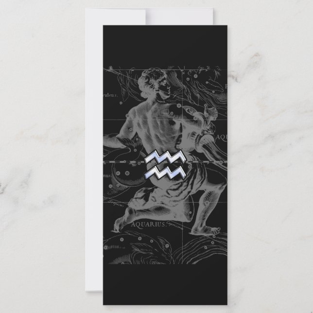 Cromo como Aquarius Zodiac Sinal em Hevélio (Frente)