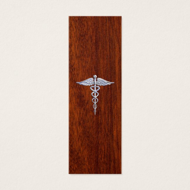 Cromo Como Caduceus Símbolo Médico Estilo Mahogany (Frente)