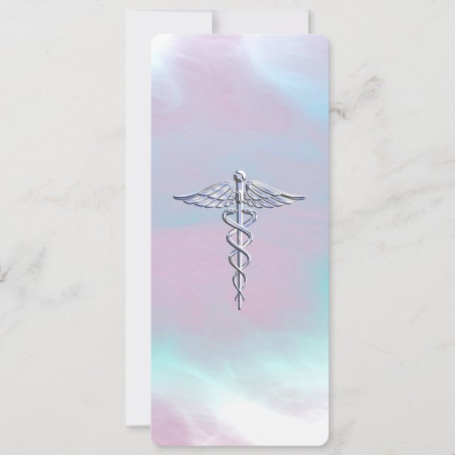 Cromo Como Caduceus Símbolo Médico Mãe Pérola (Frente)