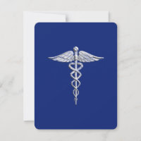 Cromo Como Caduceus Símbolo Médico Marinho Deco Az