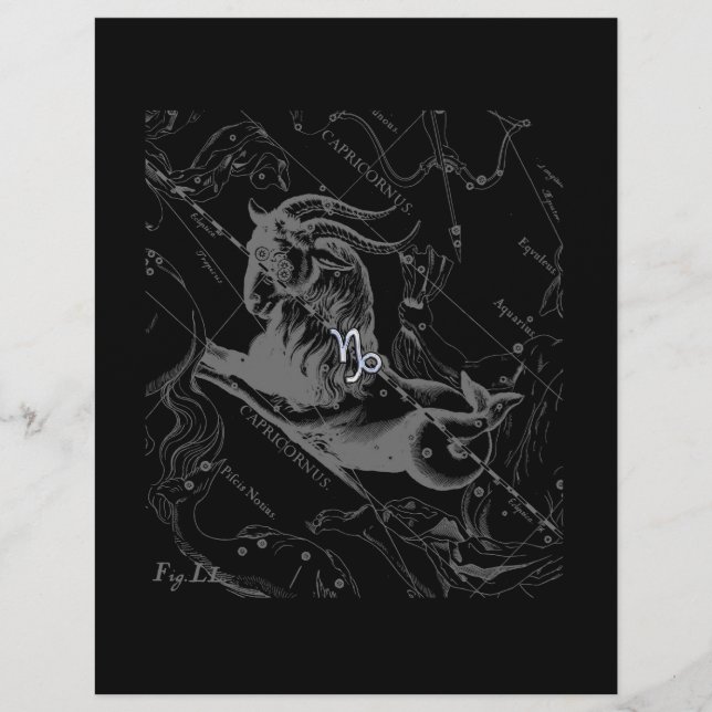 Cromo como Capricórnio Sinal Zodiac em Hevelius 16 (Frente)