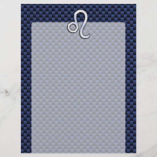 Cromo Como Leo Zodiac Sinal Fibra Azul De Carbono (Frente)