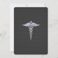 Cromo como símbolo médico Caduceo em fibra de carb