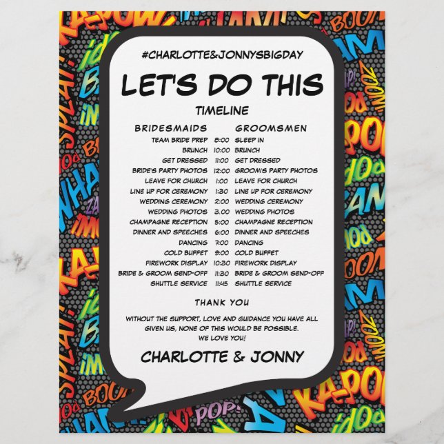 Cronograma de Casamento do Livro Quadrado Moderno (Frente)