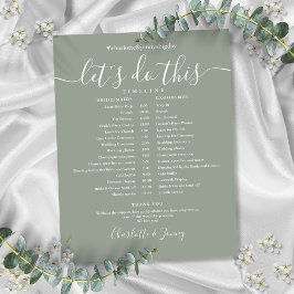 Cronograma de Casamento em Verde Sage Elegante