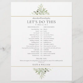 Cronograma de Casamento Verde Elegante