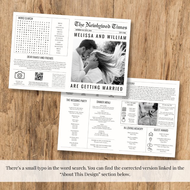 Cronograma Infográfico do Programa de Casamento de (Newspaper Wedding Program Infographic Timeline)