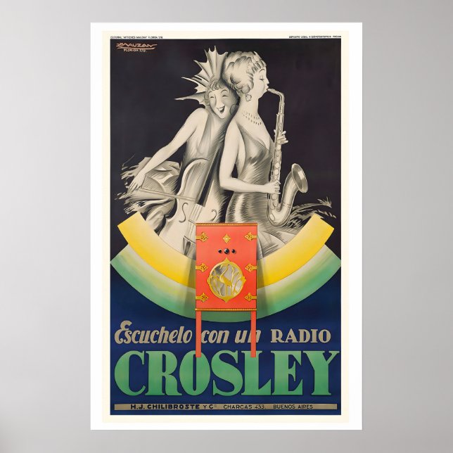 Crosley Radio Vintage Advertising Poster by (Frente)