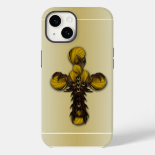 "Cross Leaves Abstraction", iPhone 14 Case