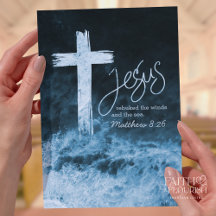 Cross on Water Dark Blue Scripting Bulletin