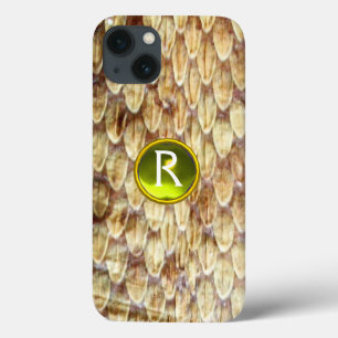 CROTALUS Cobra Impresso Monograma Amarelo de Gem P