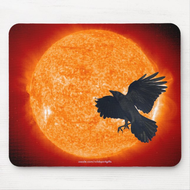Crow & Burning Sun Willife Fantasy Mousepad (Frente)
