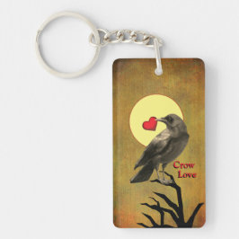 Crow Love com dupla face, Chaveiro personalizável