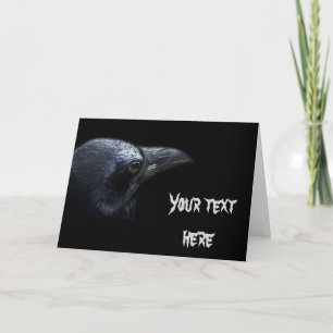 Crow Preto, Cartão de Saudação Preto em Fundo