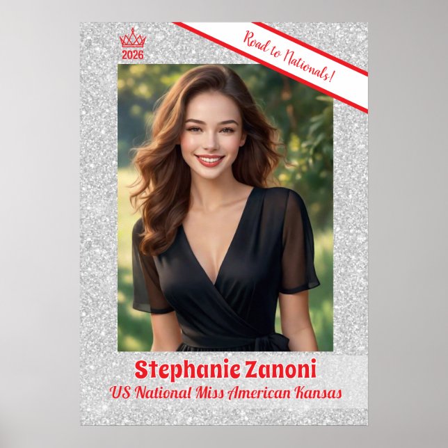 Crown and Sash Pageant Door Banner Poster (Frente)