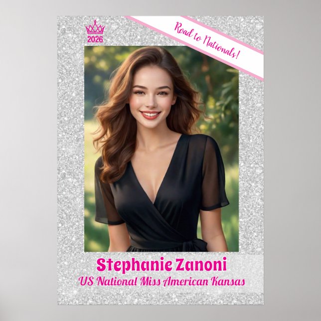 Crown and Sash Pageant Door Banner Poster (Frente)