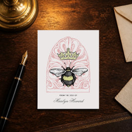 Crown Bee (Vermelho) | Cartões de Nota Personaliza