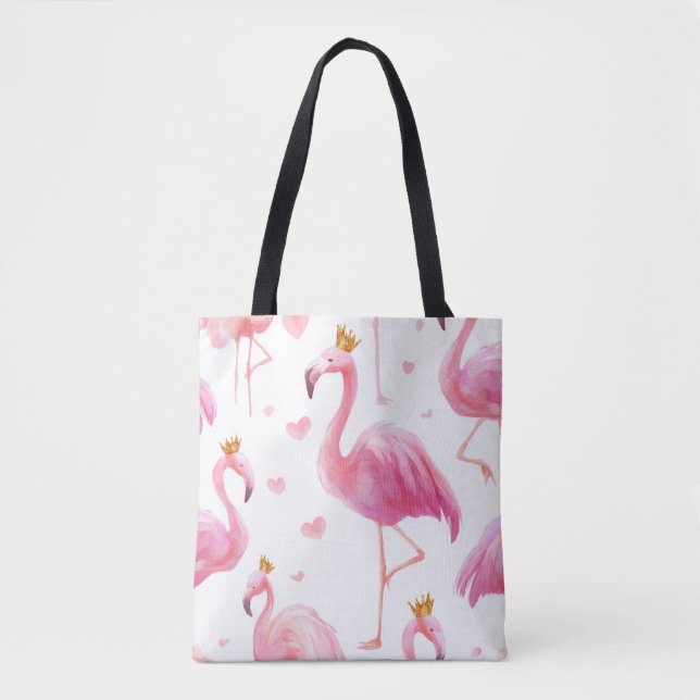 Crowned Flamingo – Luxe Island Vibes Tote (Frente)