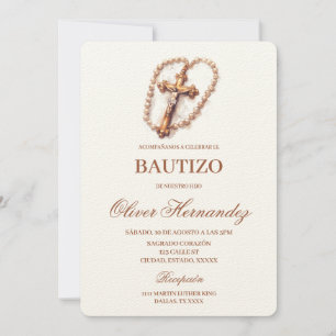 Crucifix Baptism Convite Espanhol