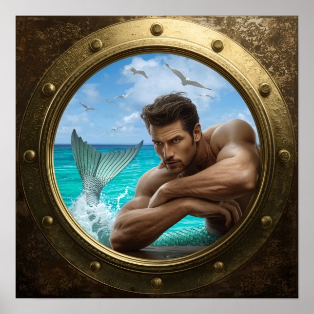 Cruise Cabin Merman Poster (Frente)